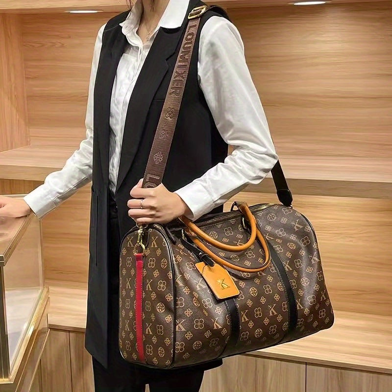 2026 Unisex Leather Tote Bag, Large Capacity Stylish Travel Bag for Short Trips